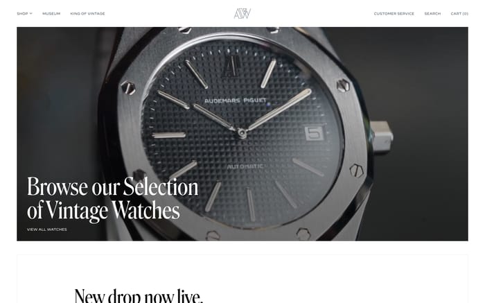 Amsterdam Vintage Watches website preview