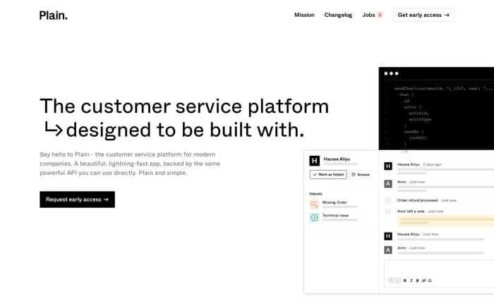 Plain website preview