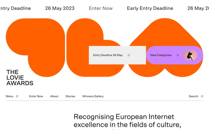 Lovie Awards website preview