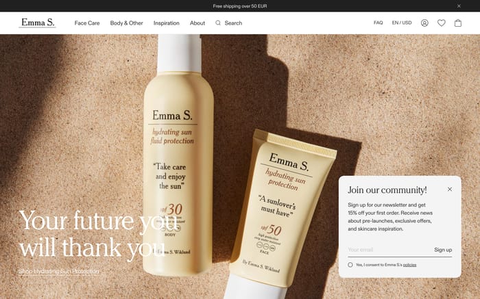 Emmas website preview