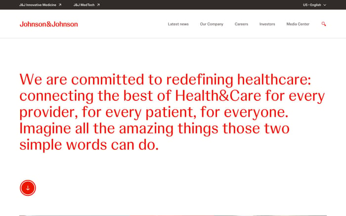 Johnson & Johnson website preview