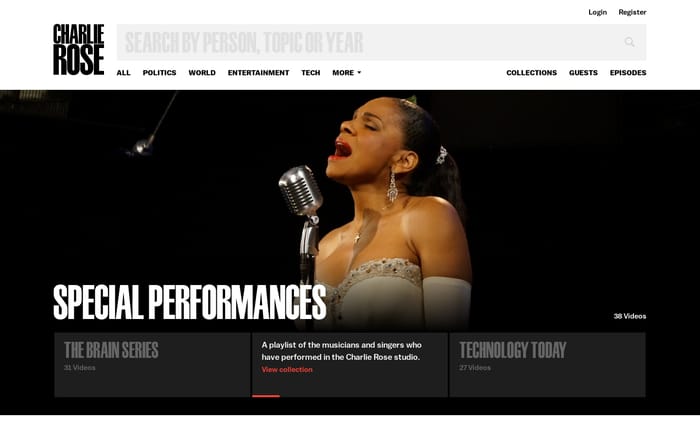 Charlie Rose website preview