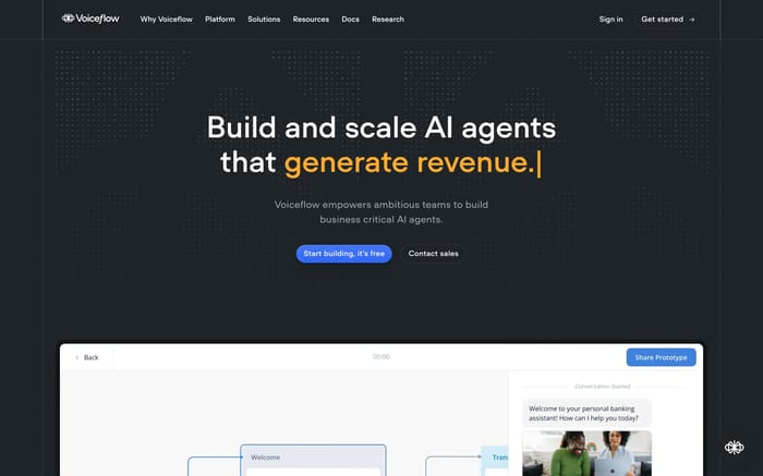 Voiceflow website preview