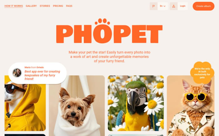 Phopet website preview