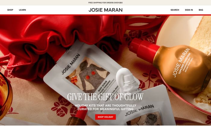 Josie Maran website preview