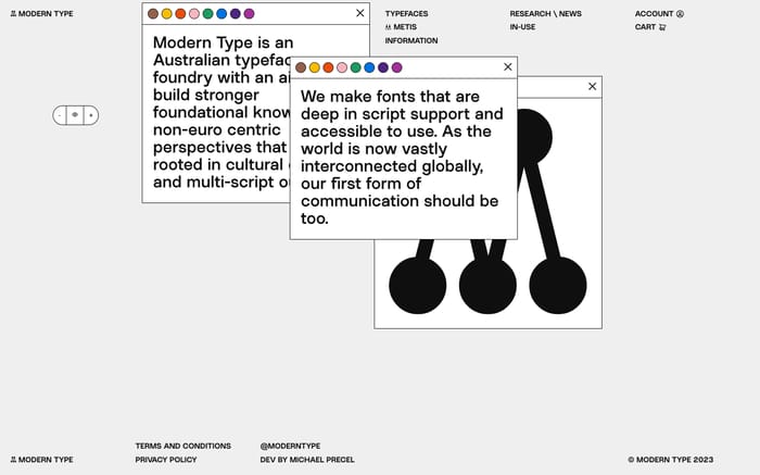 Modern Type website preview