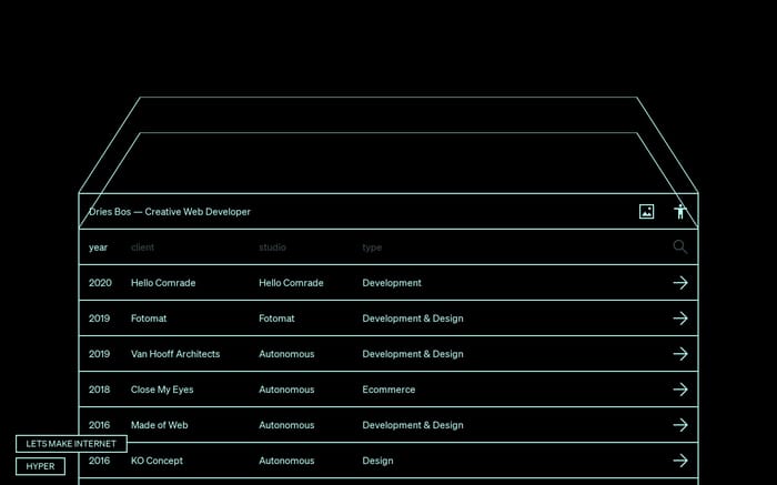 Dries Bos  website preview