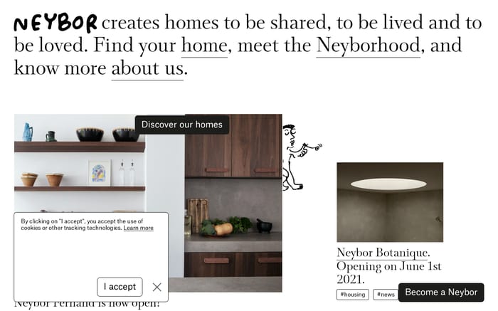 Neybor website preview