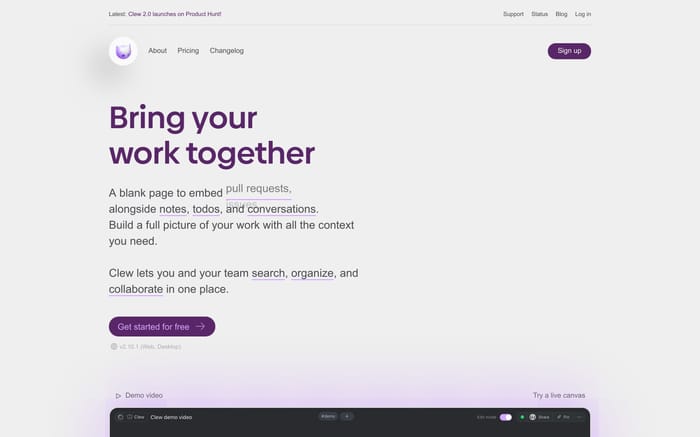 Clew website preview