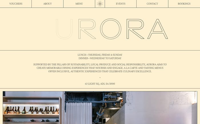Aurora Restaurant website preview