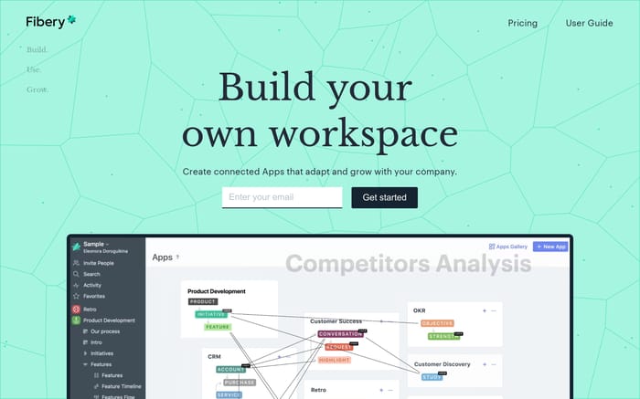 Fibery website preview