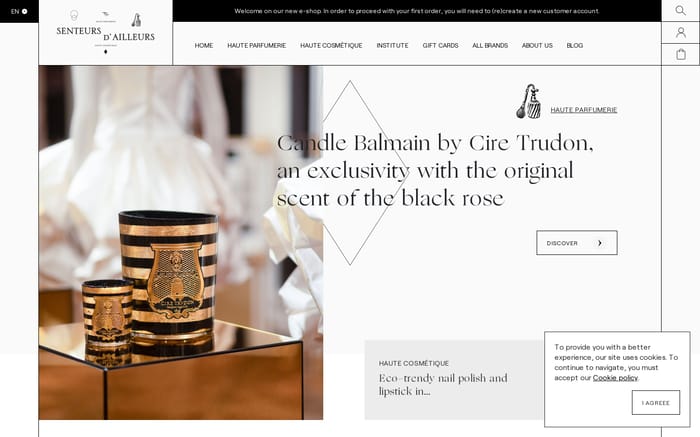 Senteurs d'ailleurs website preview