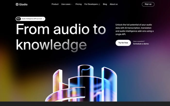 Gladia website preview