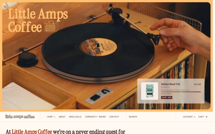 Little Amps Coffee website preview