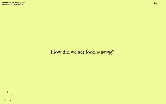 Preferable Future of Food website preview