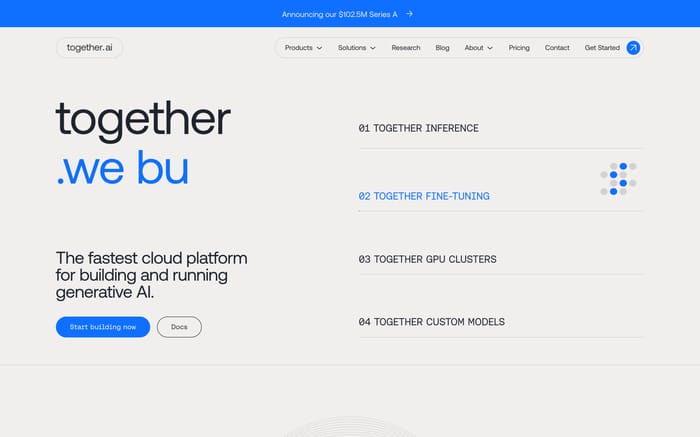 Together AI website preview