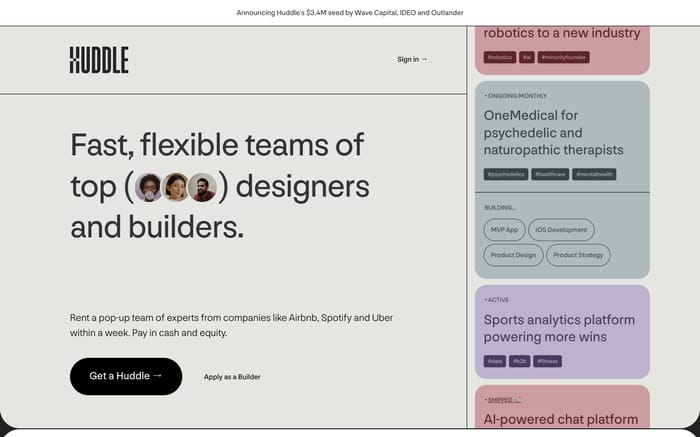 Huddle website preview