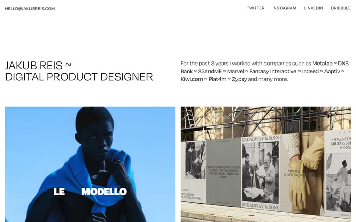 Jakub Reis website preview