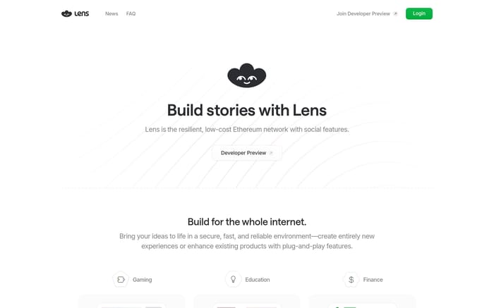 Lens website preview