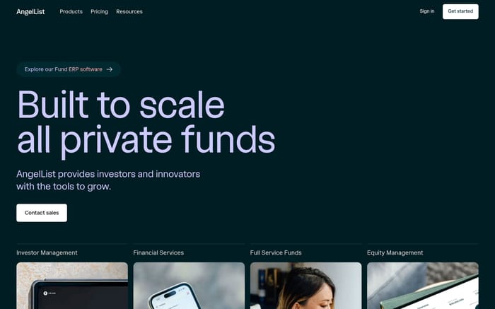 AngelList website preview
