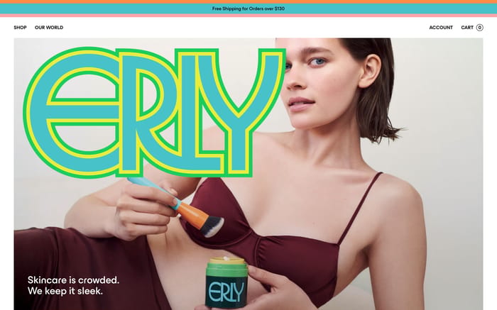 Erly Skincare website preview