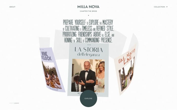 Milla Nova - Chapter bride website preview