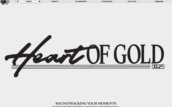 Heart of Gold DJs website preview
