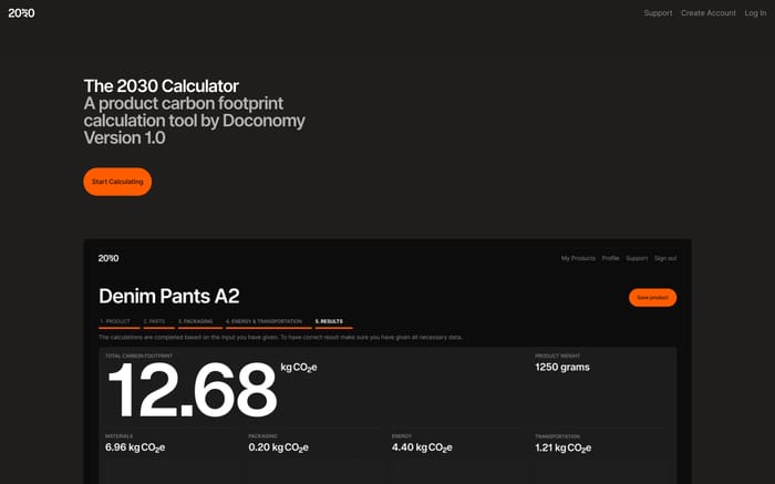 The 2030 Calculator website preview