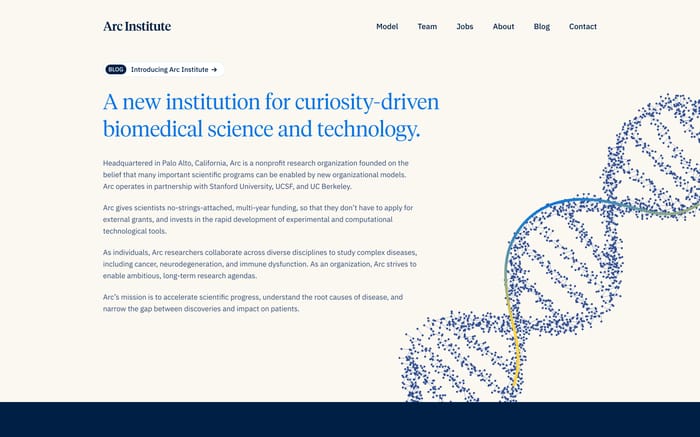 Arc Institute website preview