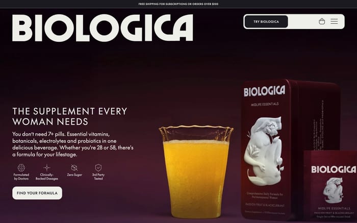 Biologica website preview