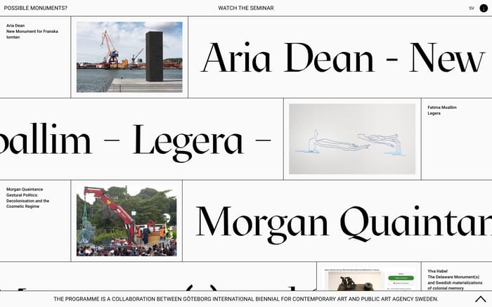 Possible Monuments website preview