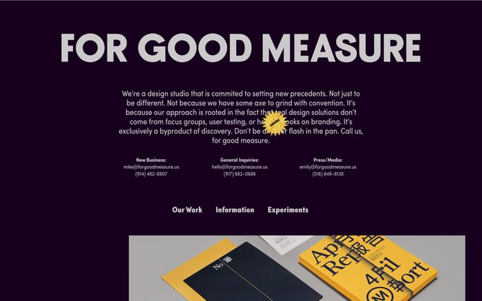 Forgoodmeasure website preview