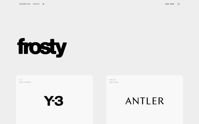 Frosty website preview