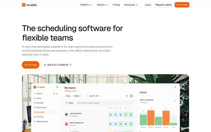 M-work website preview