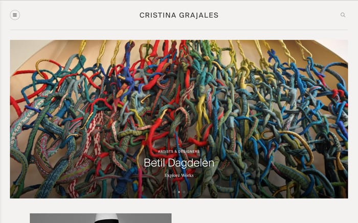 Cristina Grajales gallery website preview