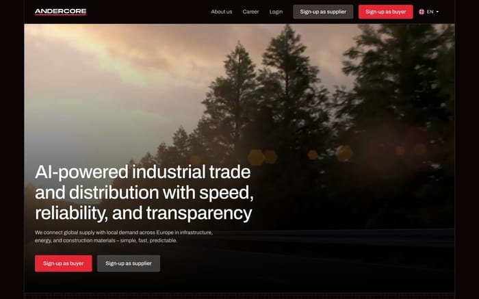 Andercore website preview