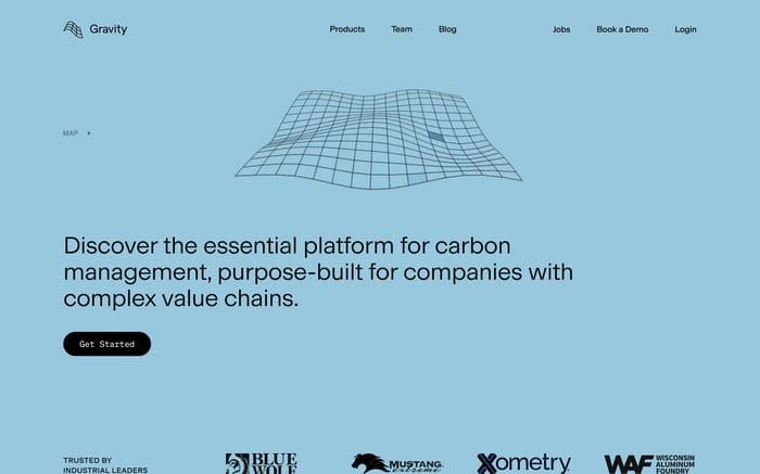 Gravity Climate website preview