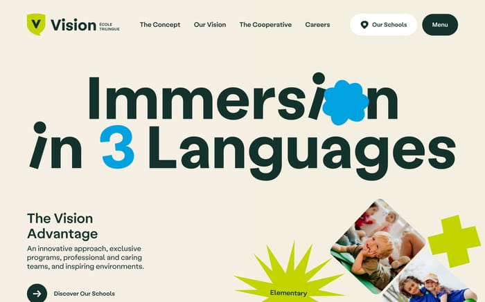 Vision Trilingual School website preview