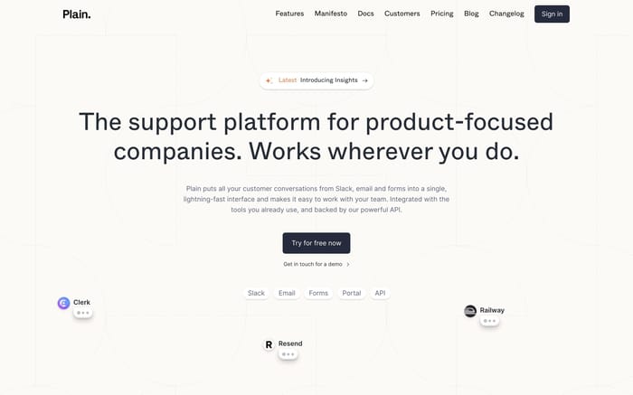 Plain website preview