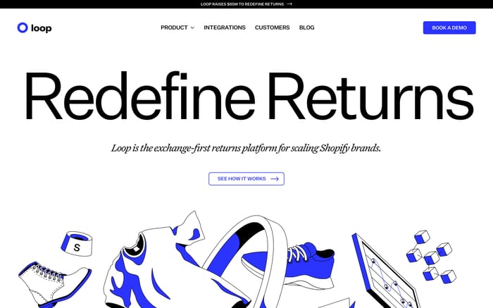 Loop Returns website preview