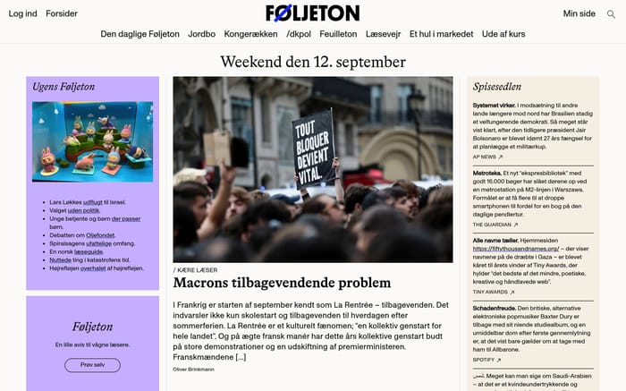 Foljeton website preview