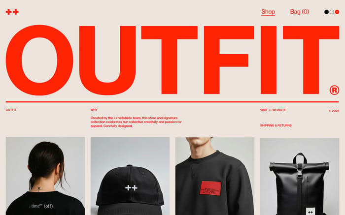 Outfit website preview