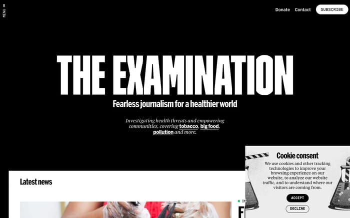 Fearless Health Journalism website preview