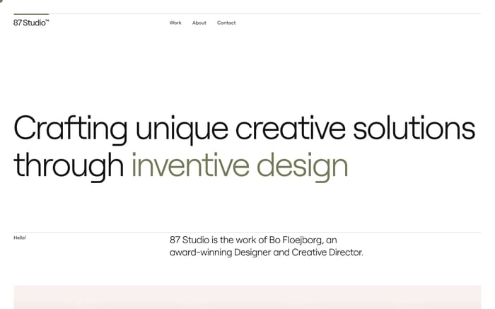 87 Studio website preview