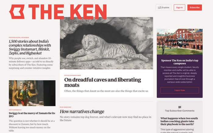 The Ken website preview