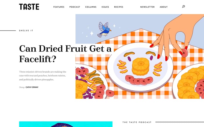 Taste website preview