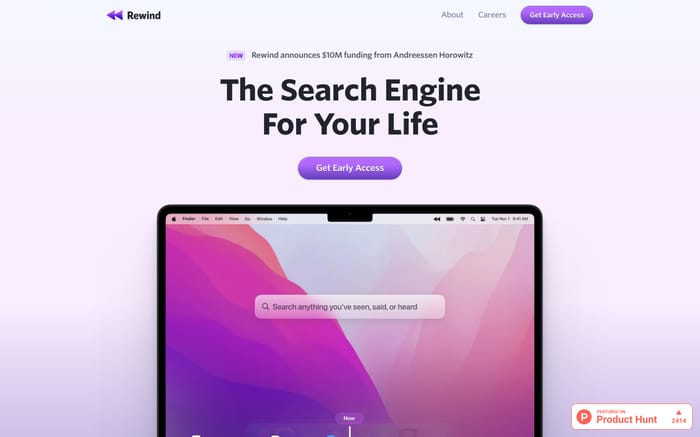 Rewind website preview