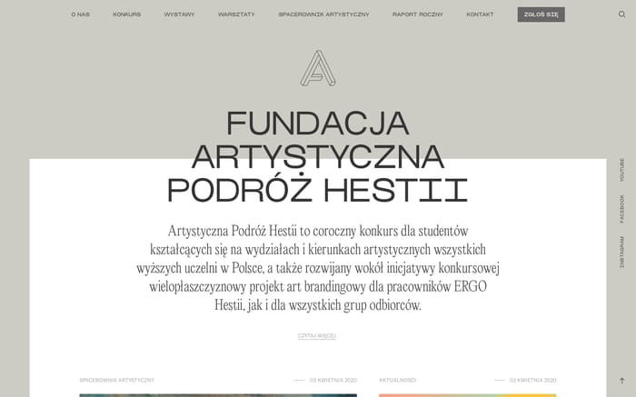 Artystyczna Podróż Hestii website preview