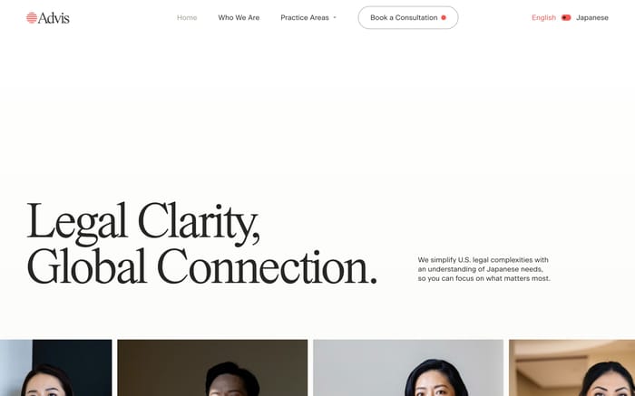 Advis Law website preview