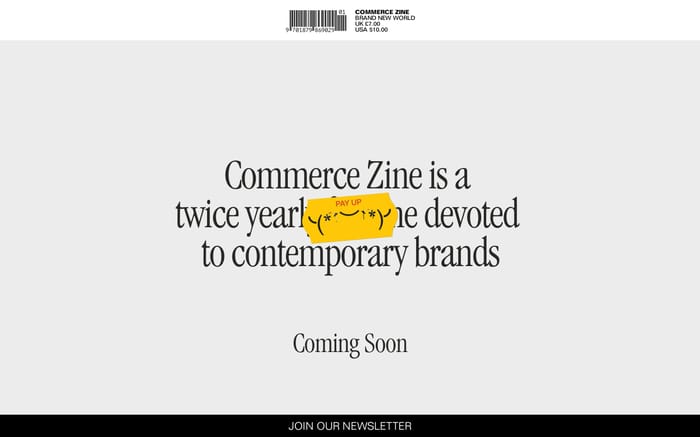 Commerce Zine website preview